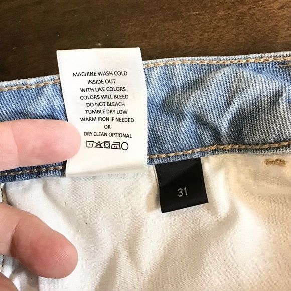 Flying Monkey 31 Angie High Rise Rigid Crop Straight Women’s Jeans Distressed - Picture 10 of 11